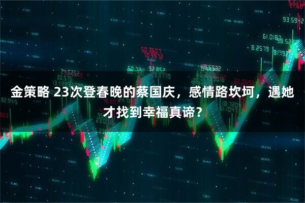 金策略 23次登春晚的蔡国庆，感情路坎坷，遇她才找到幸福真谛？