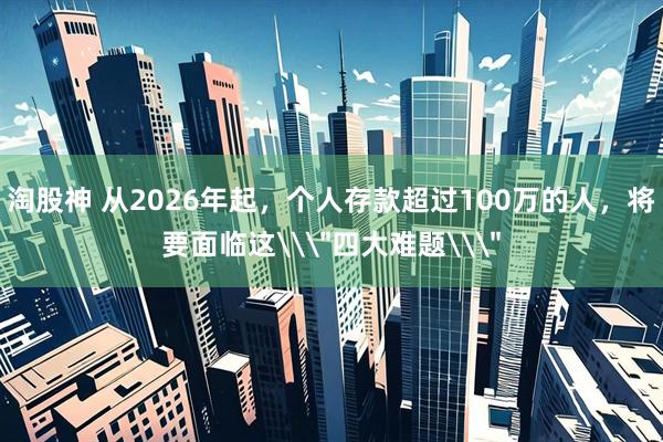 淘股神 从2026年起，个人存款超过100万的人，将要面临这\＂四大难题\＂